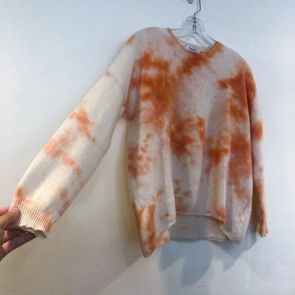 Kokun 100% Cashmere Knit Tie Dye Crew Neck Sweater Women's Small - Picture 4 of 8
